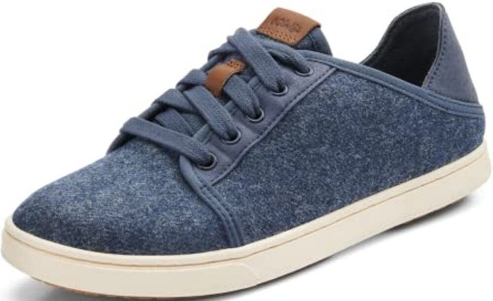 OluKai Pehuea Li Hulu Convertible Sneaker Wool Lace-Up Slip-On Blue 8.5